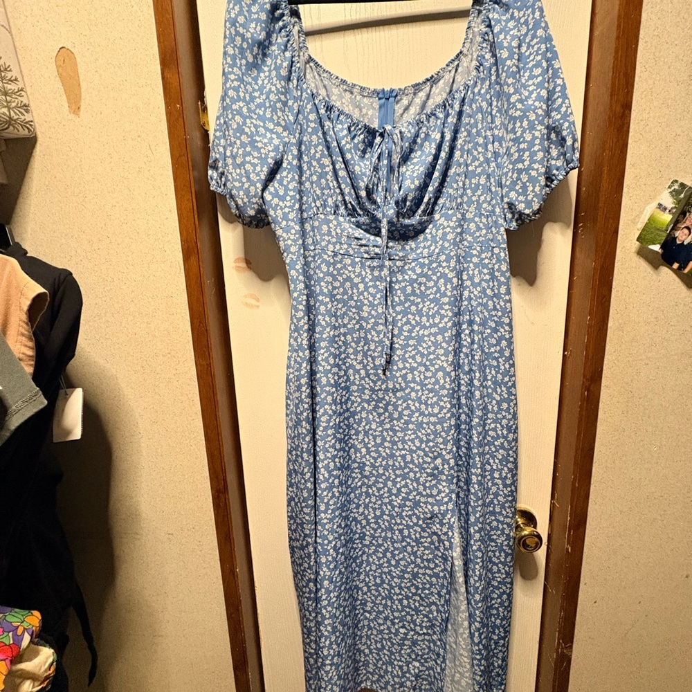 Blue Floral Women's Dress